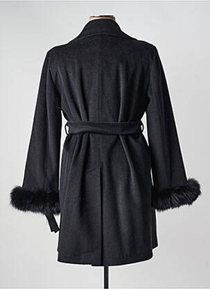 Manteau long fermeture pressionnée sans capuche noir JUMFIL femme