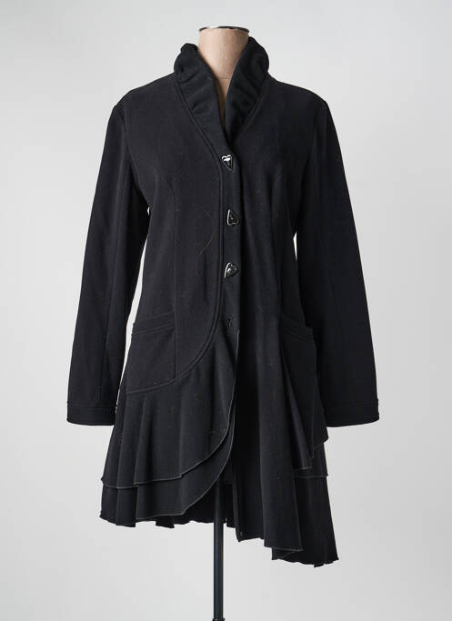 Manteau long coupe cintrée sans capuche noir LES HABITS DE DALIE femme