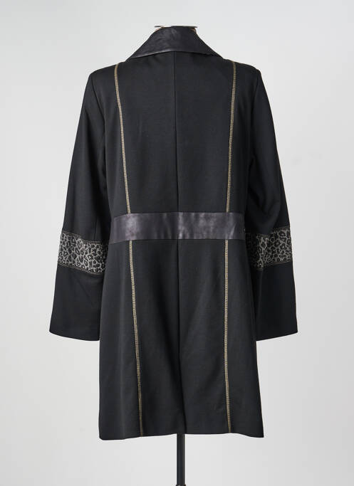 Manteau long coupe cintrée sans capuche noir JUMFIL femme