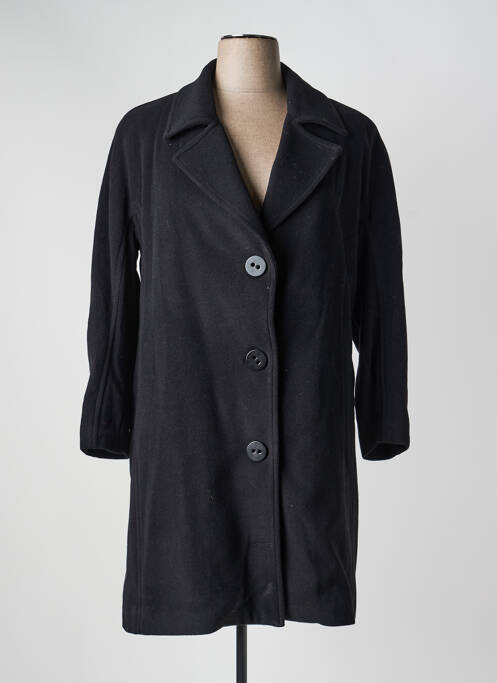 Manteau long coupe cintrée sans capuche noir JUMFIL femme