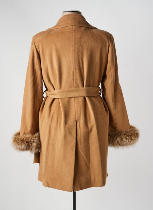 Manteau long coupe cintrée sans capuche beige JUMFIL femme