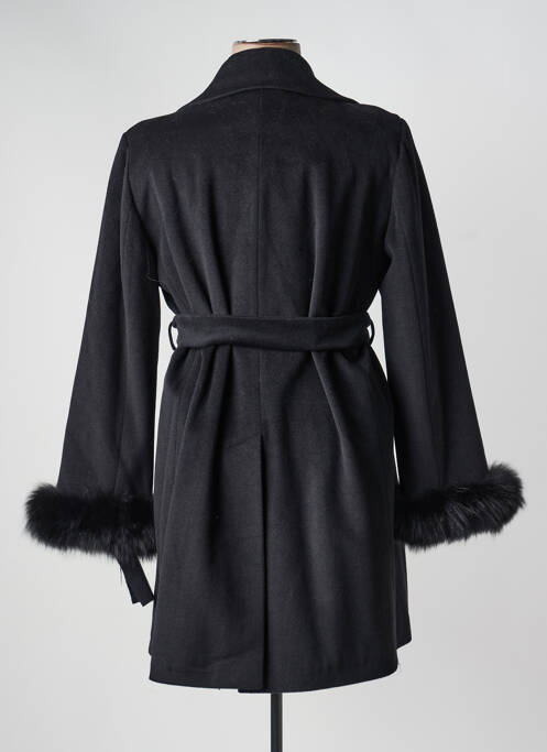 Manteau long coupe cintrée sans capuche noir JUMFIL femme