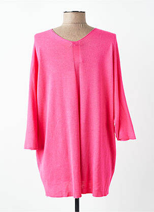 Pull tunique stretch manches 3/4 rose QUATTRO femme