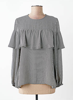 Blouse fermeture boutonnée au dos manches longues noir VOODOO femme