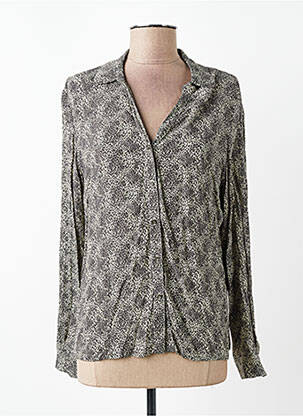 Chemisier tissage crêpe manches longues beige VOODOO femme