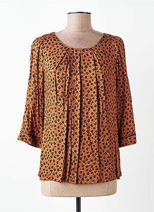 Blouse imprimé fleurs manches 3/4 orange VOODOO femme