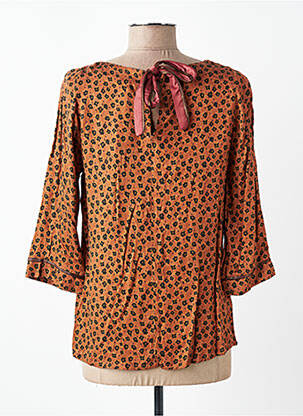Blouse imprimé fleurs manches 3/4 orange VOODOO femme