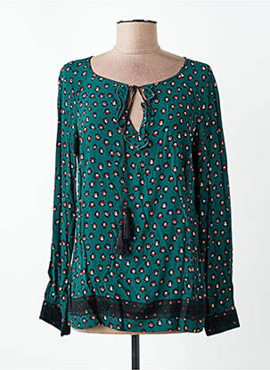 Blouse imprimé fantaisie manches longues vert VOODOO femme