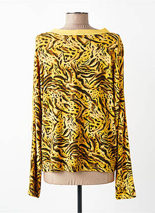 Pull coupe cintrée manches longues jaune QUATTRO femme