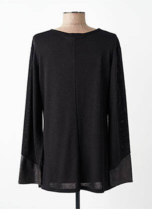 Pull coupe cintrée manches longues noir QUATTRO femme