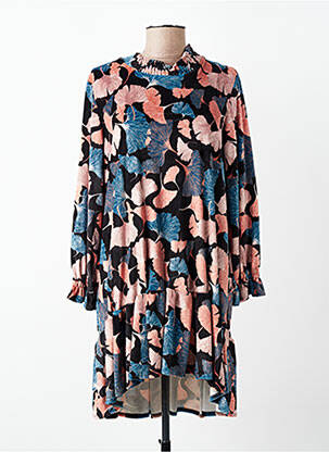 Robe courte coupe évasée manches longues noir QUATTRO femme