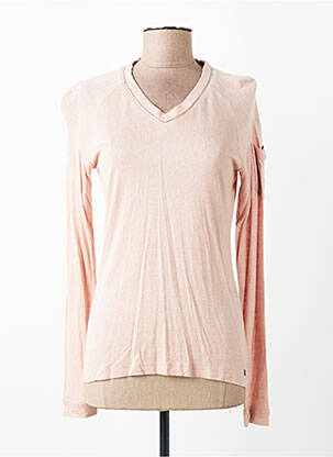 T-shirt col v manches longues rose VOODOO femme
