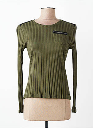 T-shirt stretch manches longues vert VOODOO femme
