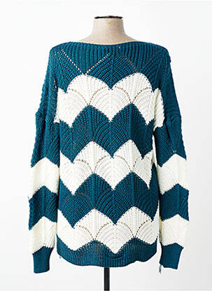Pull col bateau manches longues bleu QUATTRO femme