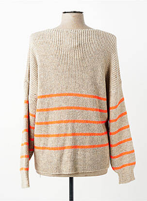 Pull tissage chiné manches longues marron QUATTRO femme