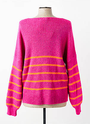 Pull tissage chiné manches longues rose QUATTRO femme