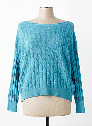 Pull col bateau manches longues bleu QUATTRO femme