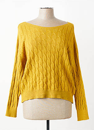 Pull col bateau manches longues jaune QUATTRO femme