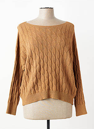 Pull col bateau manches longues marron QUATTRO femme