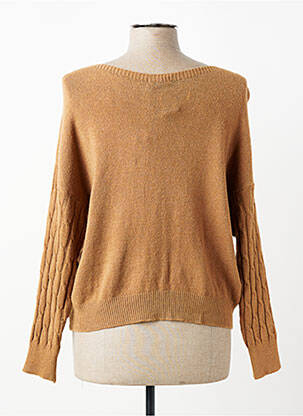 Pull col bateau manches longues marron QUATTRO femme