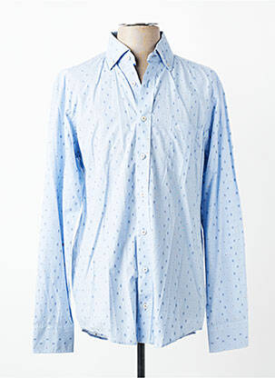 Chemise manches longues coupe cintrée bleu CASAMODA homme