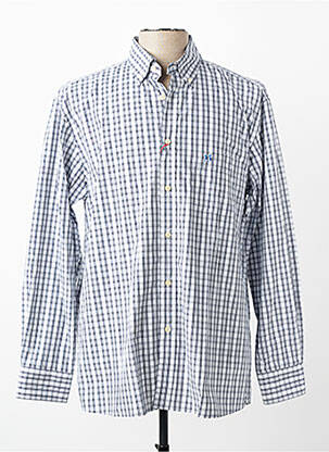 Chemise manches longues imprimé écossais bleu JEZEQUEL homme