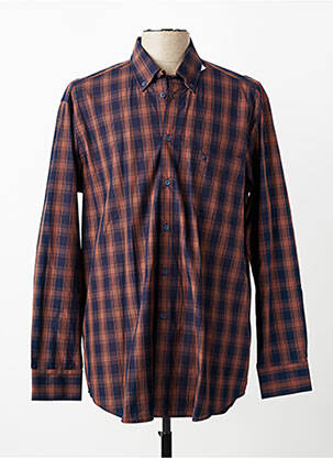 Chemise manches longues imprimé écossais marron BANDE ORIGINALE homme