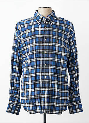 Chemise manches longues imprimé écossais bleu JEZEQUEL homme