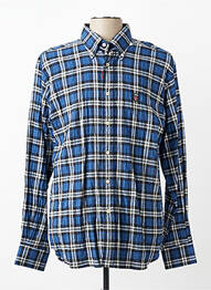 Chemise manches longues imprimé écossais bleu JEZEQUEL homme