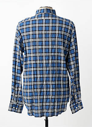 Chemise manches longues imprimé écossais bleu JEZEQUEL homme