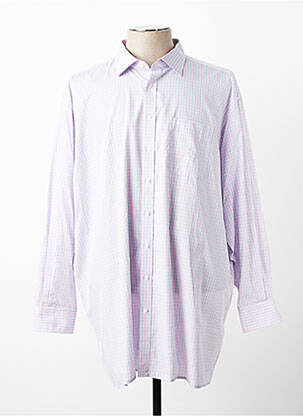 Chemise manches longues imprimé écossais rose ETERNA homme