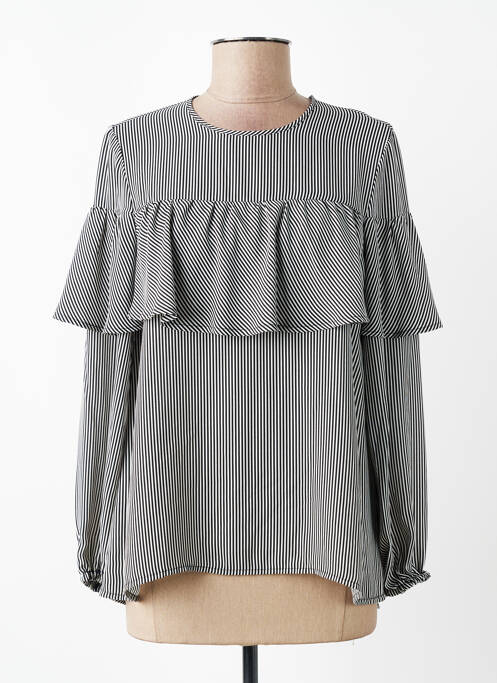 Blouse fermeture boutonnée au dos manches longues noir VOODOO femme