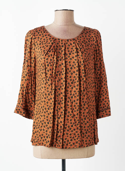 Blouse imprimé fleurs manches 3/4 orange VOODOO femme