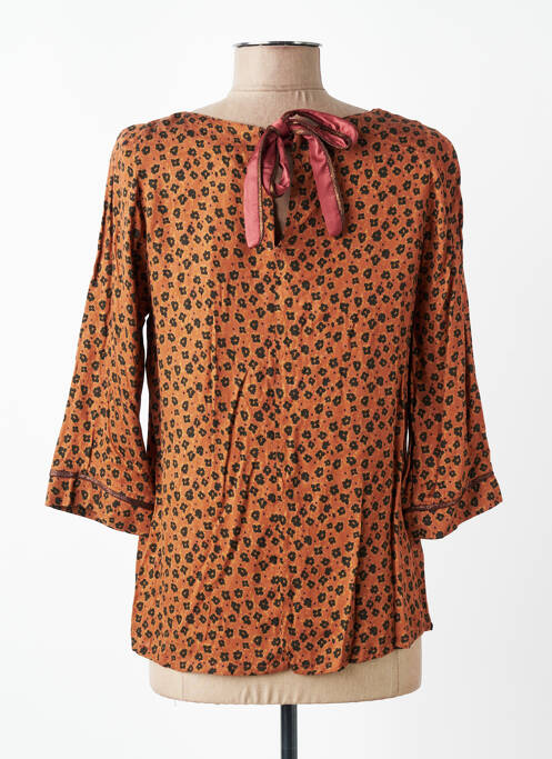 Blouse imprimé fleurs manches 3/4 orange VOODOO femme