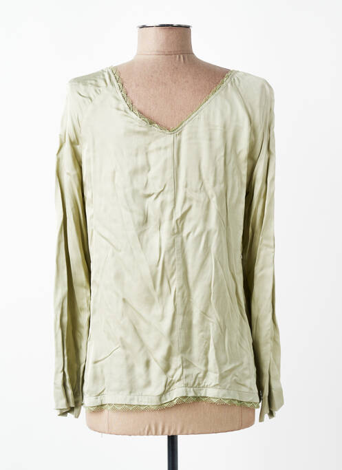 Blouse col rond manches longues vert VOODOO femme