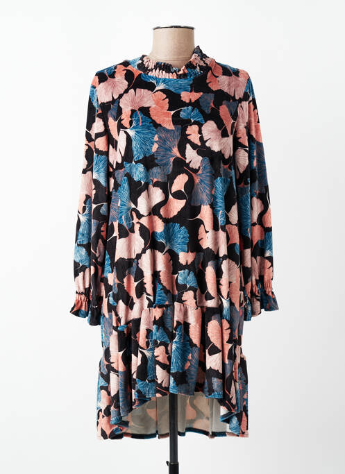 Robe courte manches longues manches longues noir QUATTRO femme