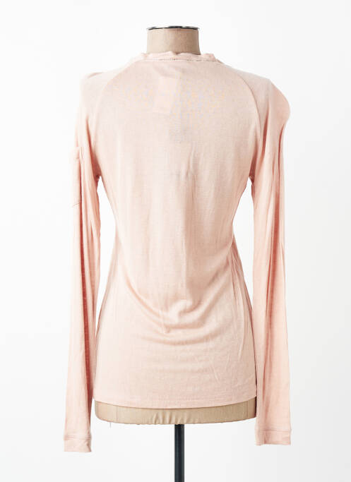 T-shirt col v manches longues rose VOODOO femme