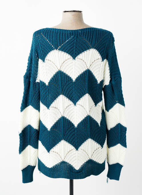 Pull col bateau manches longues bleu QUATTRO femme