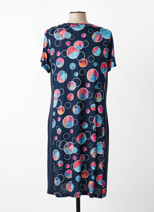 Robe mi-longue manches courtes manches courtes bleu GUY DUBOUIS femme