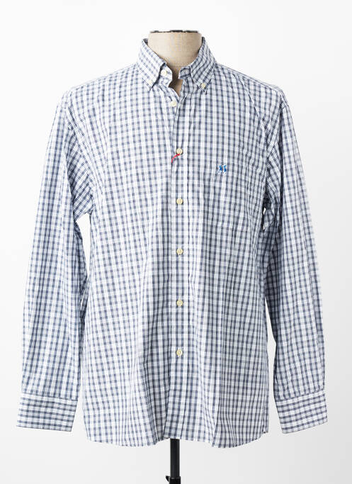 Chemise manches longues imprimé écossais bleu JEZEQUEL homme