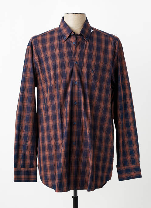 Chemise manches longues imprimé écossais marron BANDE ORIGINALE homme