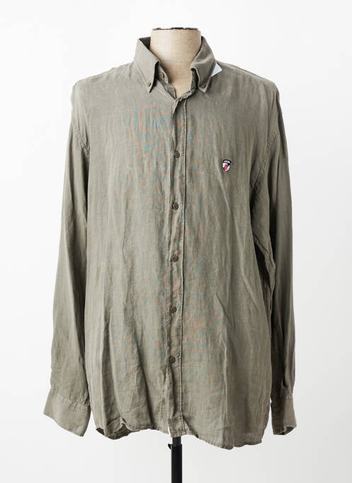 Chemise manches longues coupe cintrée vert JEZEQUEL homme