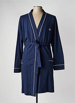 Robe de chambre col v bleu MASSANA homme