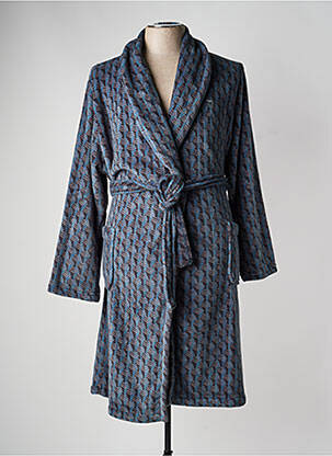 Robe de chambre imprimé fantaisie bleu MASSANA homme