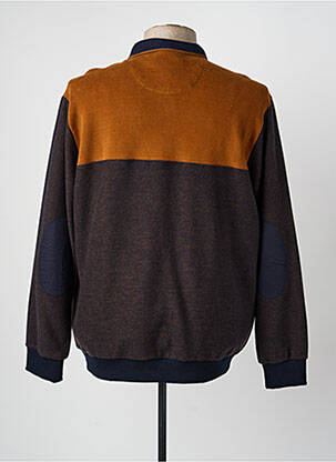 Pull manches longues manches longues marron COFOX homme