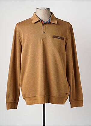 Polo manches longues manches longues marron COFOX homme