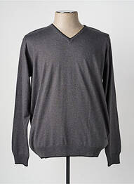 Pull col v manches longues gris DELAHAYE homme
