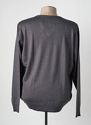 Pull col v manches longues gris DELAHAYE homme