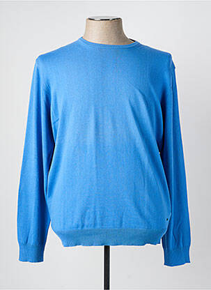 Pull col rond manches longues bleu DELAHAYE homme