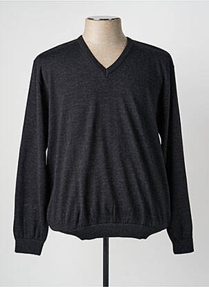 Pull col v manches longues gris LOUIS VICTOR homme